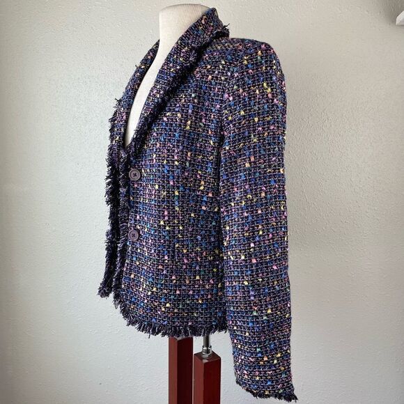 Chadwick’s Purple Colorful Dress Jacket Size 6 EUC - Picture 3 of 6